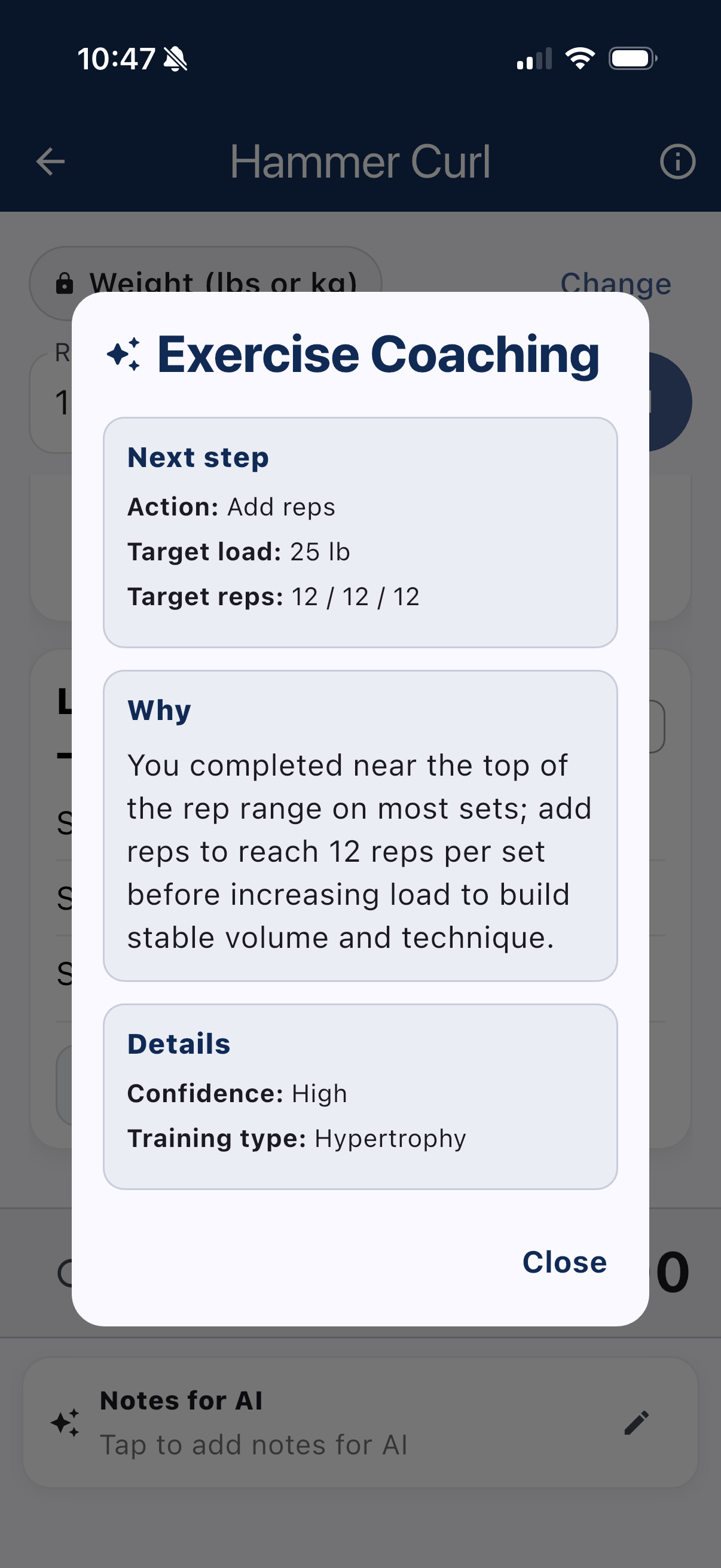 FitLiftLog In Session Coaching
